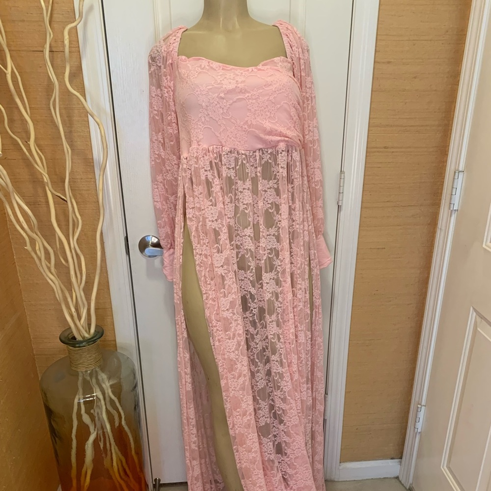 Pink lace dress/cover up